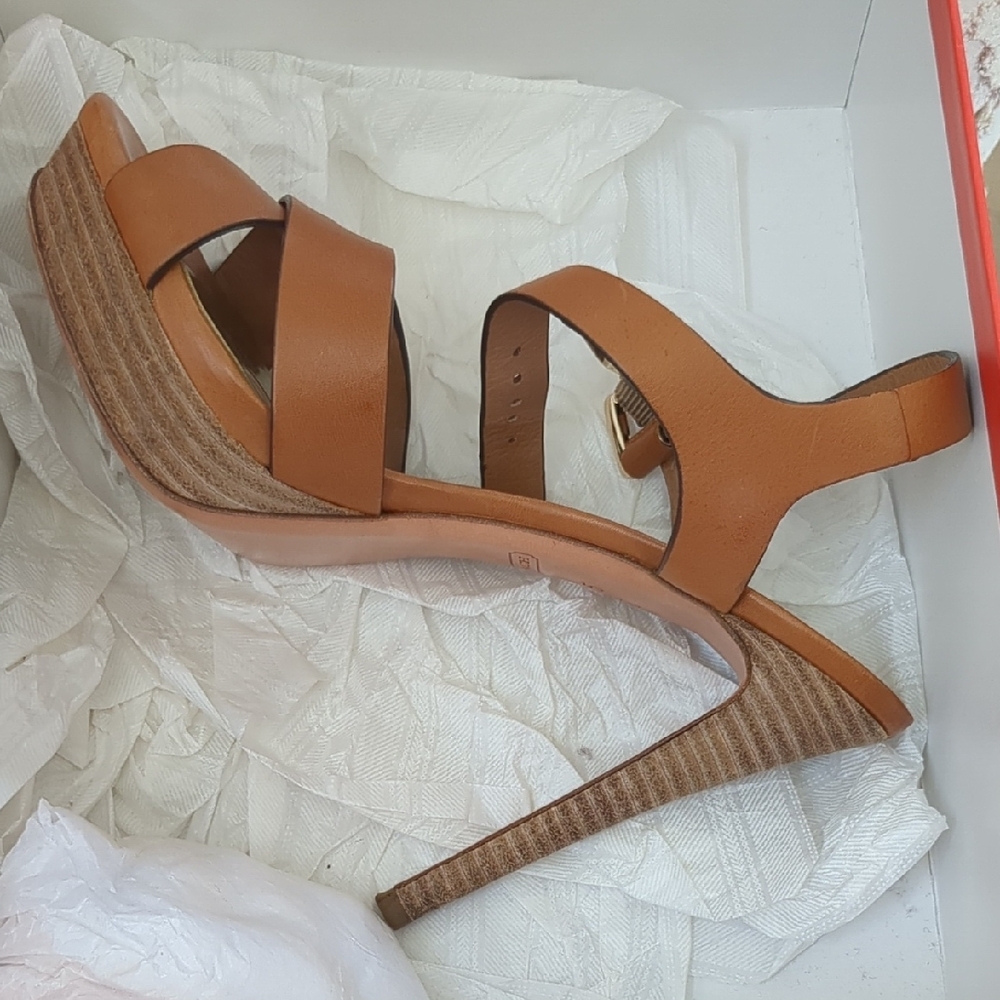 Coach Dani Ginger Leather Heels with Ankle Strap - Picture 7 of 9